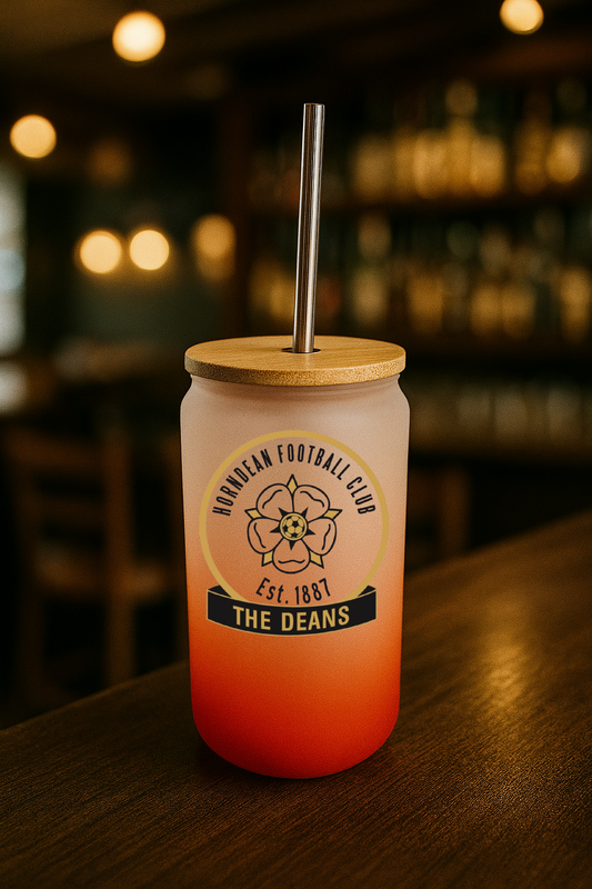 Horndean FC - Bamboo Lid Glass Jar - Red