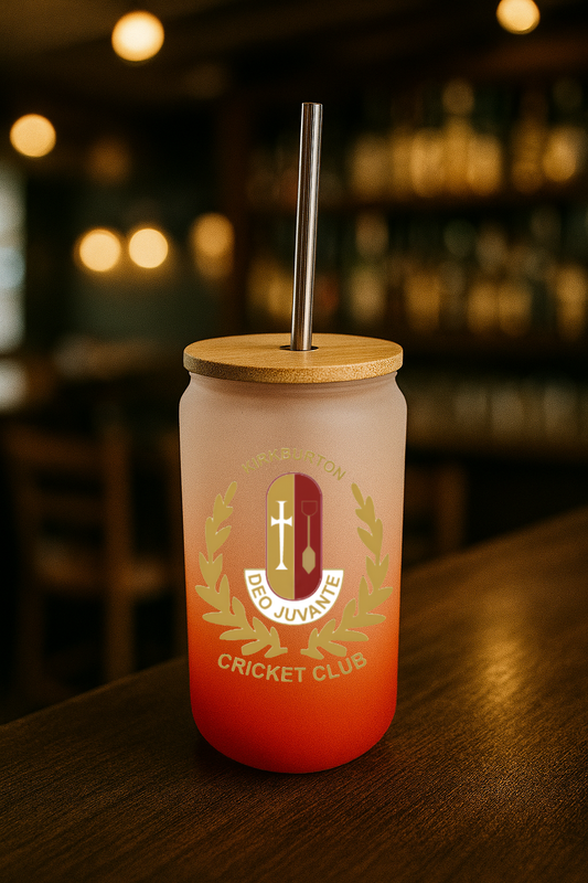Kirkburton Cricket Club - Bamboo Lid Glass Jar - Red