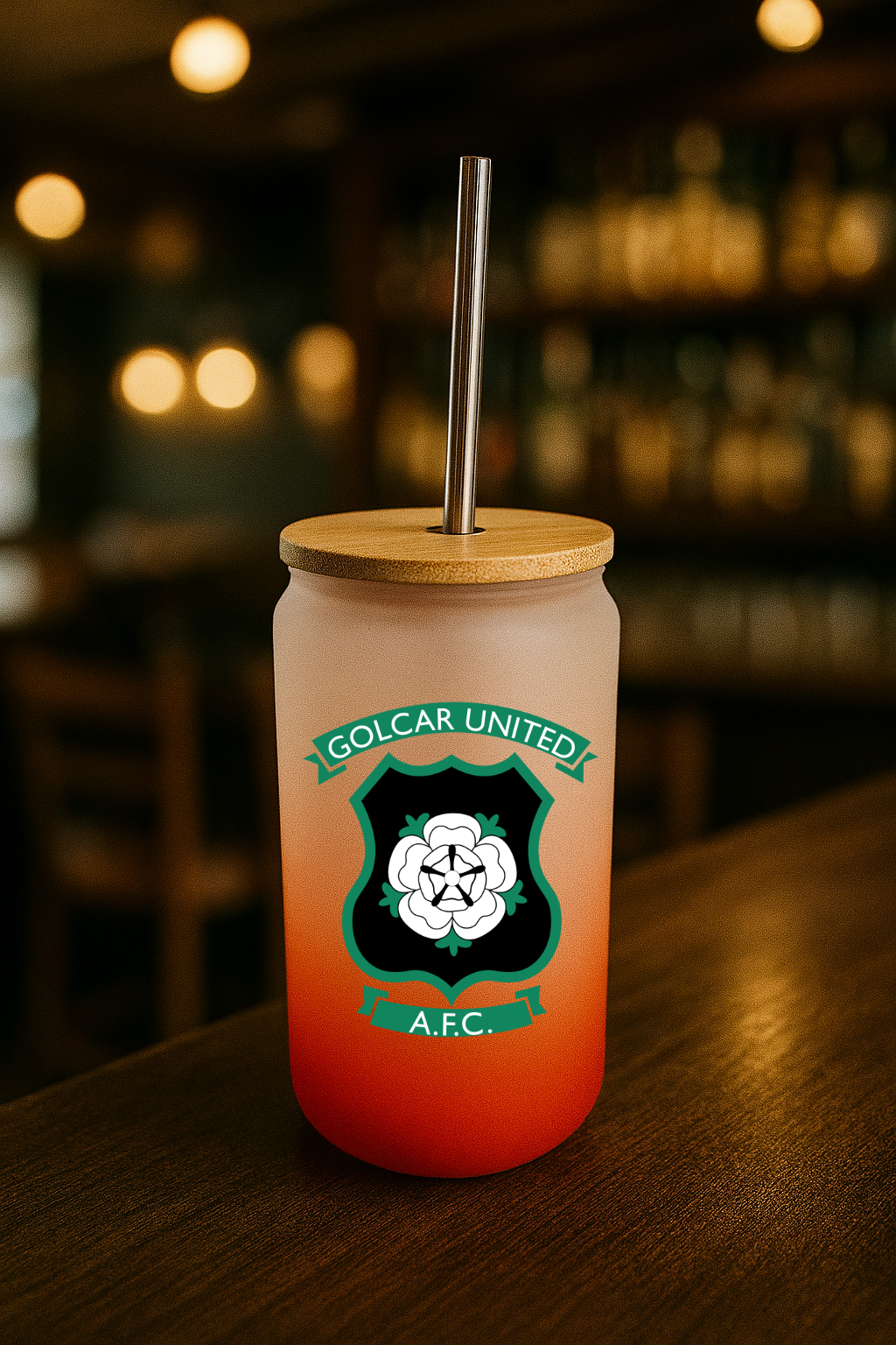 Golcar United FC - Bamboo Lid Glass Jar - Red