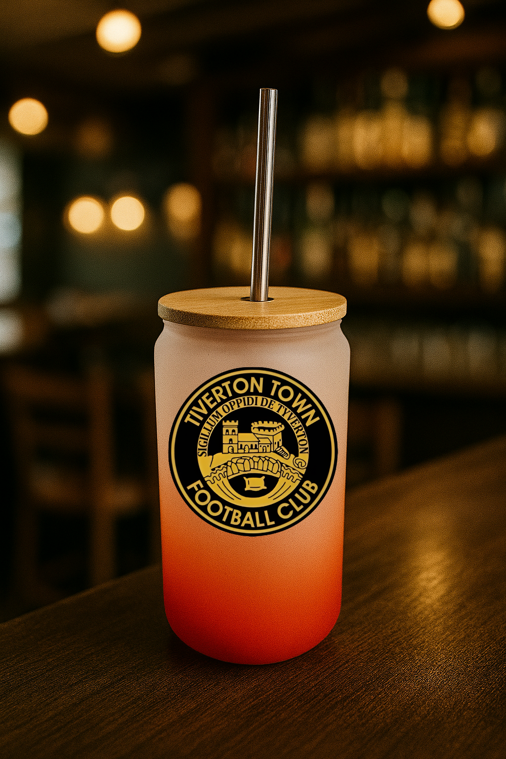 Tiverton Town FC - Bamboo Lid Glass Jar - Red