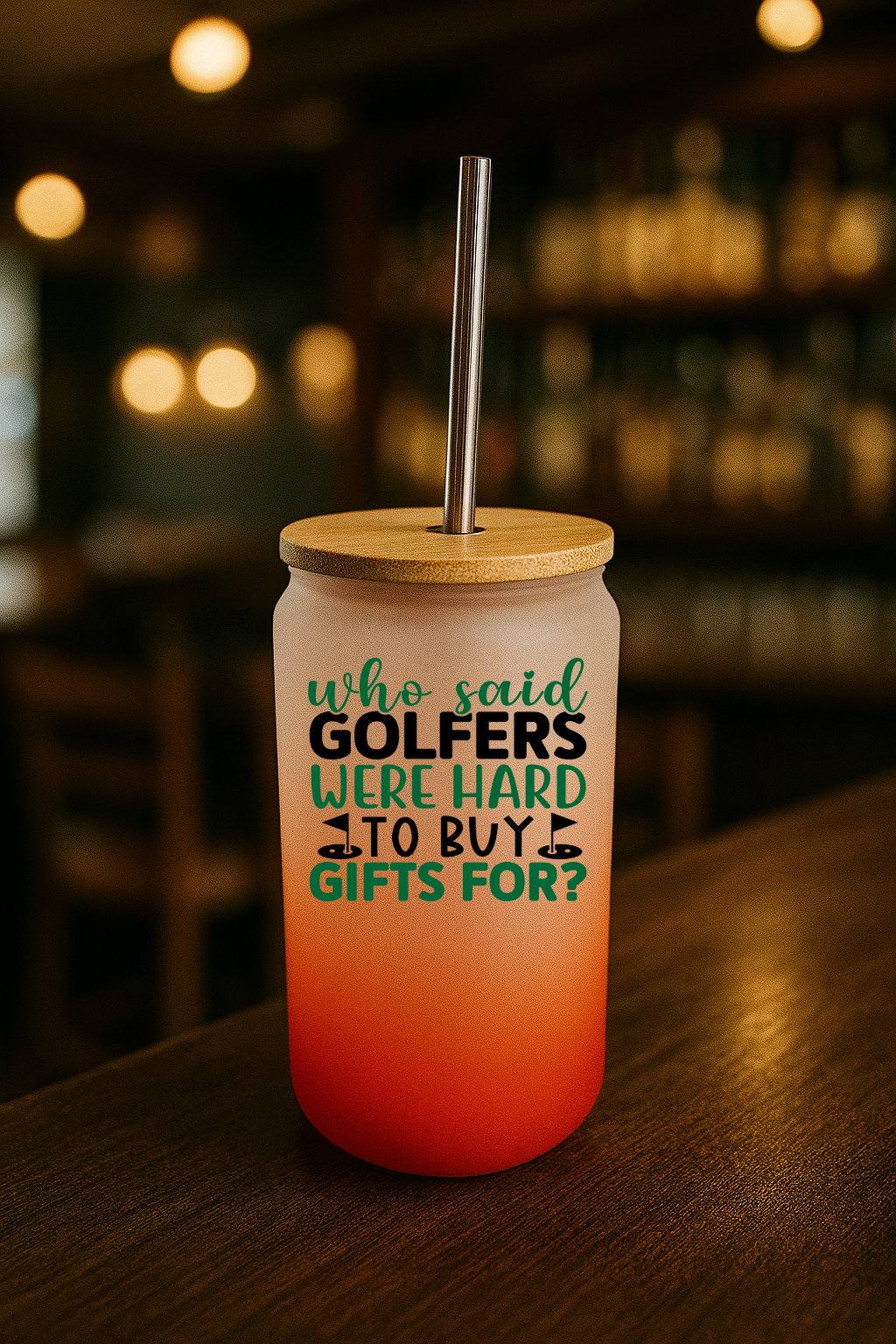 Bamboo Lid Red Glass Jar - Who Said Golfers Were Hard To Buy Gifts For