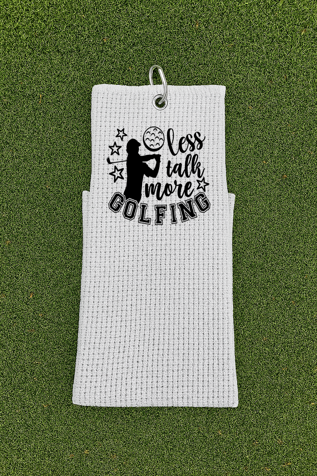 Waffle Golf Towel - Less Talk More Golfing