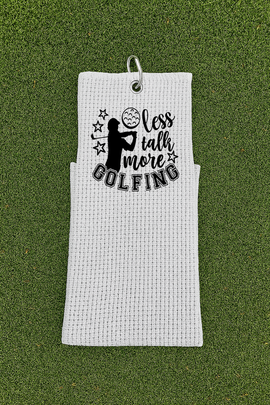Waffle Golf Towel - Less Talk More Golfing