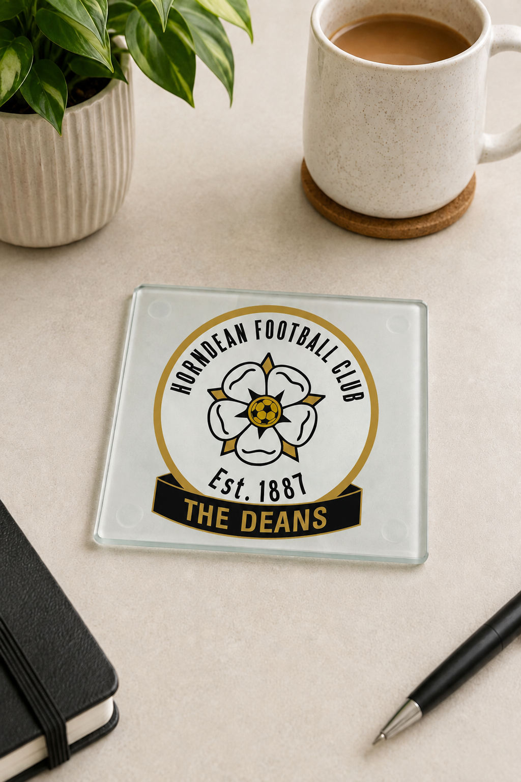 Horndean FC - Glass Coasters (4)