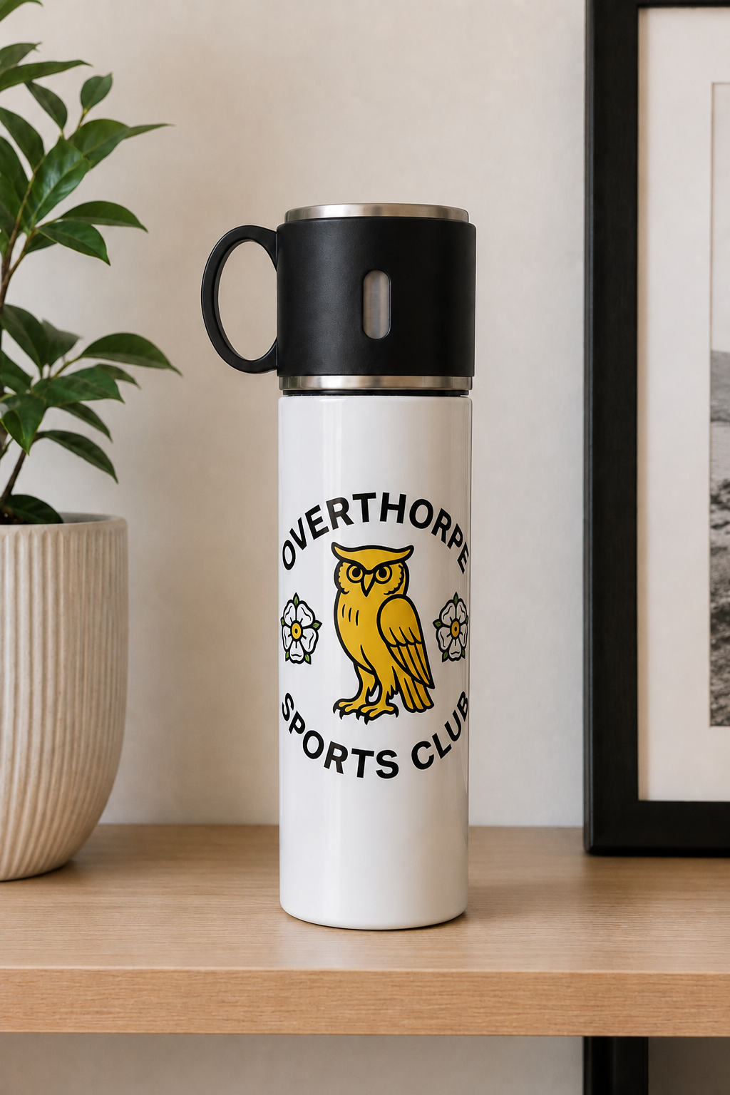 Overthorpe Sports Club - Travel Flask With Cup Lid
