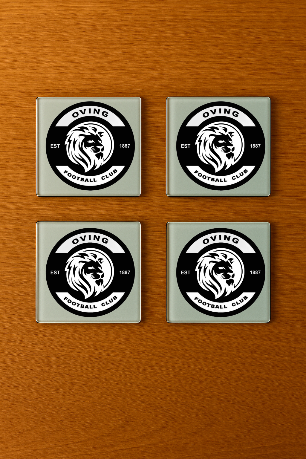 Oving FC - Glass Coasters (4)