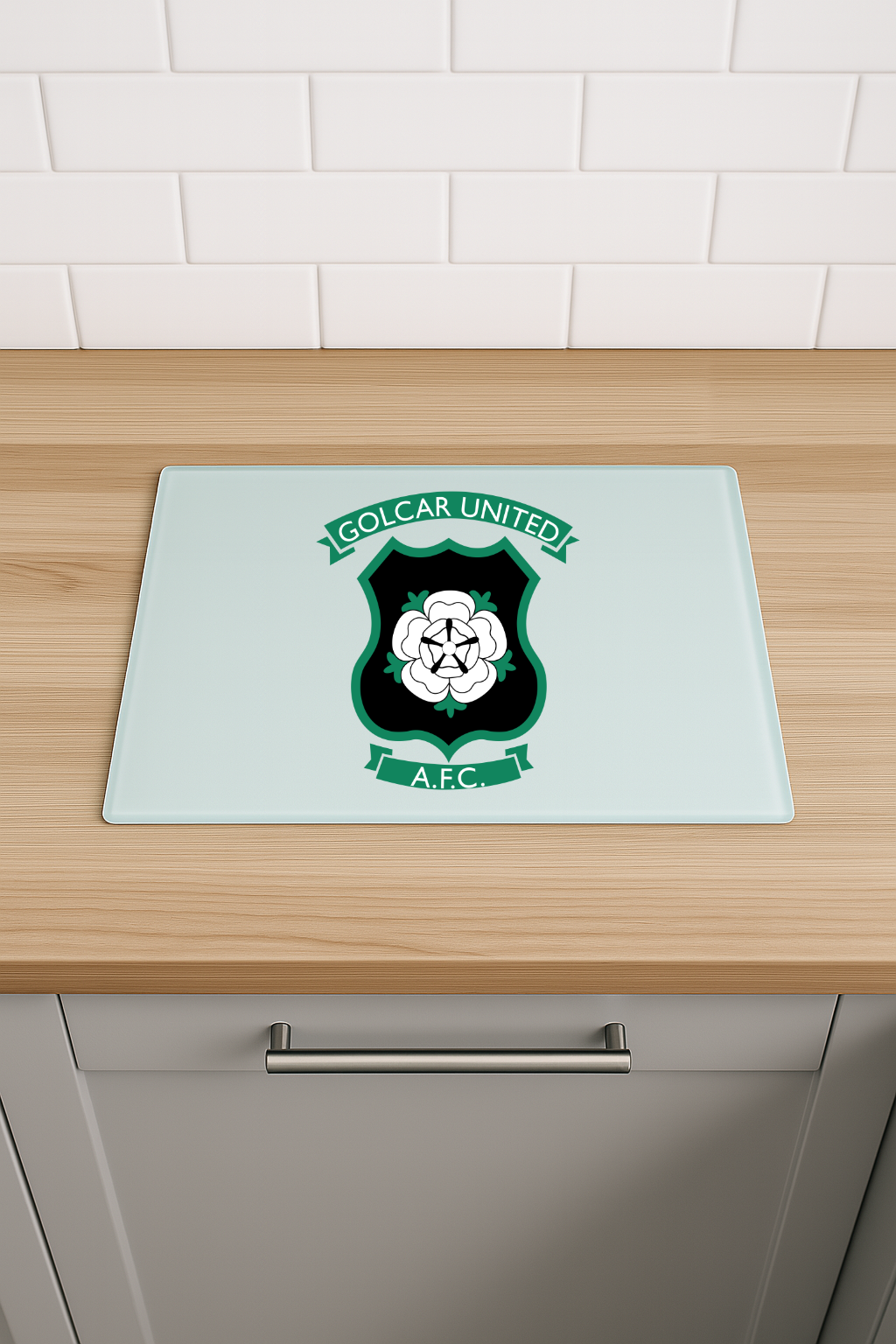 Golcar United FC - Chinchilla Glass Chopping Board