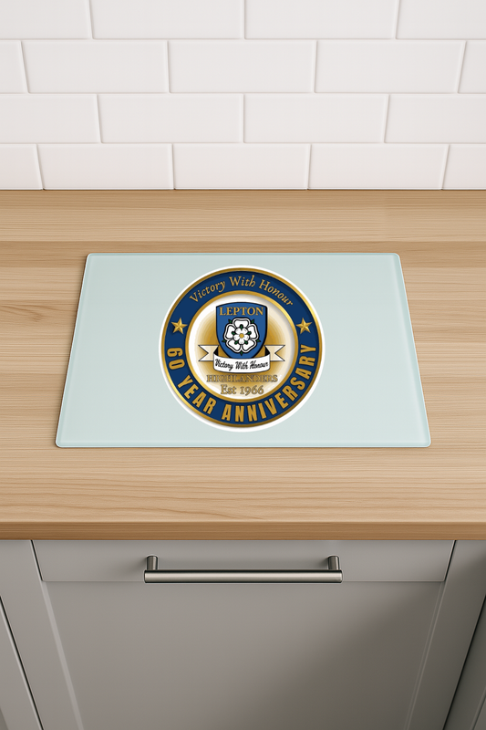 Lepton Highlanders FC, JFC, CC & SC Special Edition - Chinchilla Glass Chopping Board