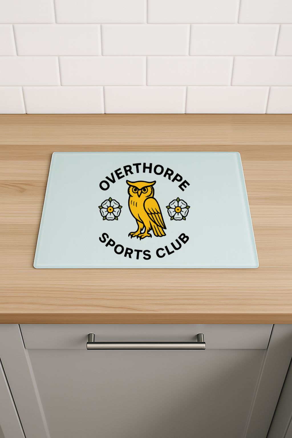 Overthorpe Sports Club FC - Chinchilla Glass Chopping Board