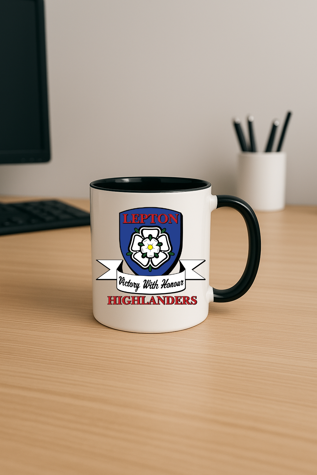 Lepton Highlanders FC, JFC, CC & SC - Black Coloured Mug