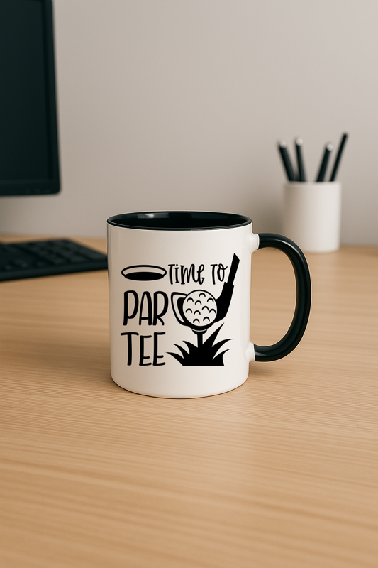 Black Coloured Mug - Time To Par Tee