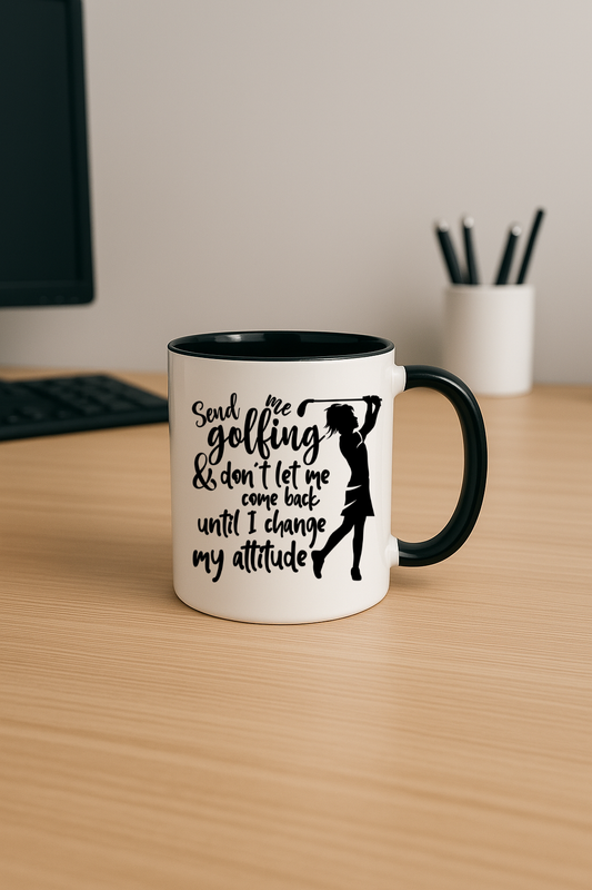 Black Coloured Mug - Send Me Golfing