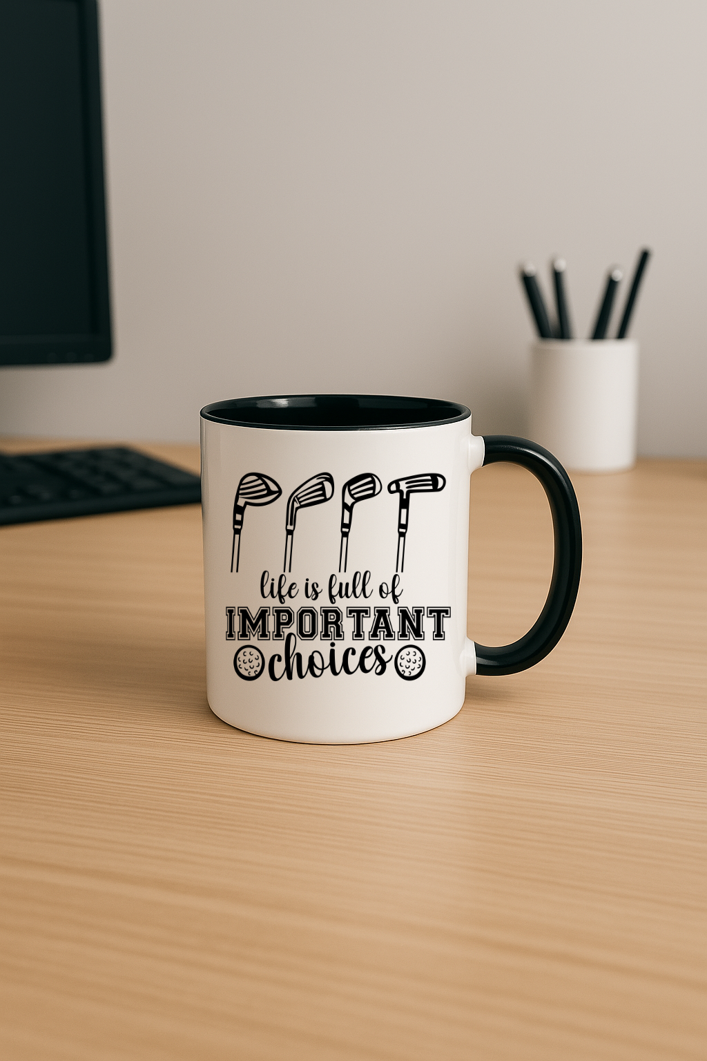Black Coloured Mug - Life is Full Of Important Choices