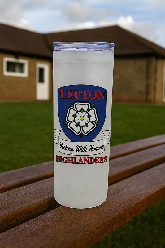 Lepton Highlanders FC, JFC, CC & SC - Clear Frosted Glass Jar