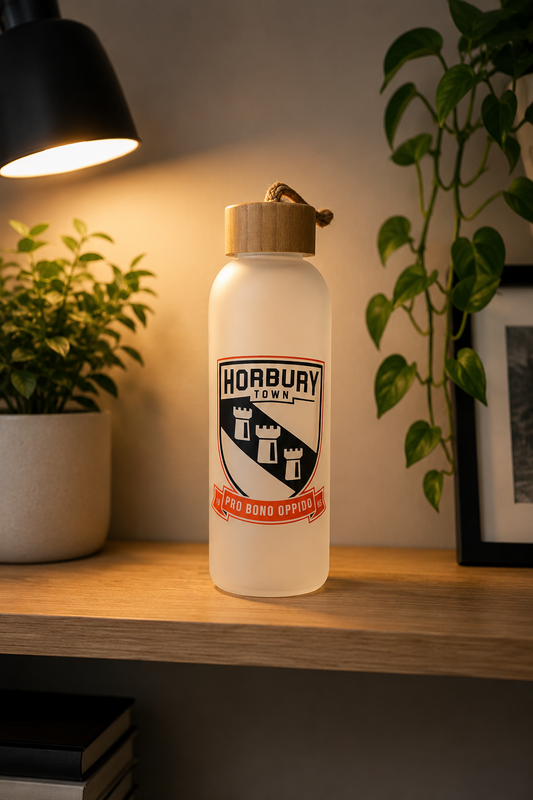 Horbury Town FC - Bamboo Lid Frosted Glass Jar