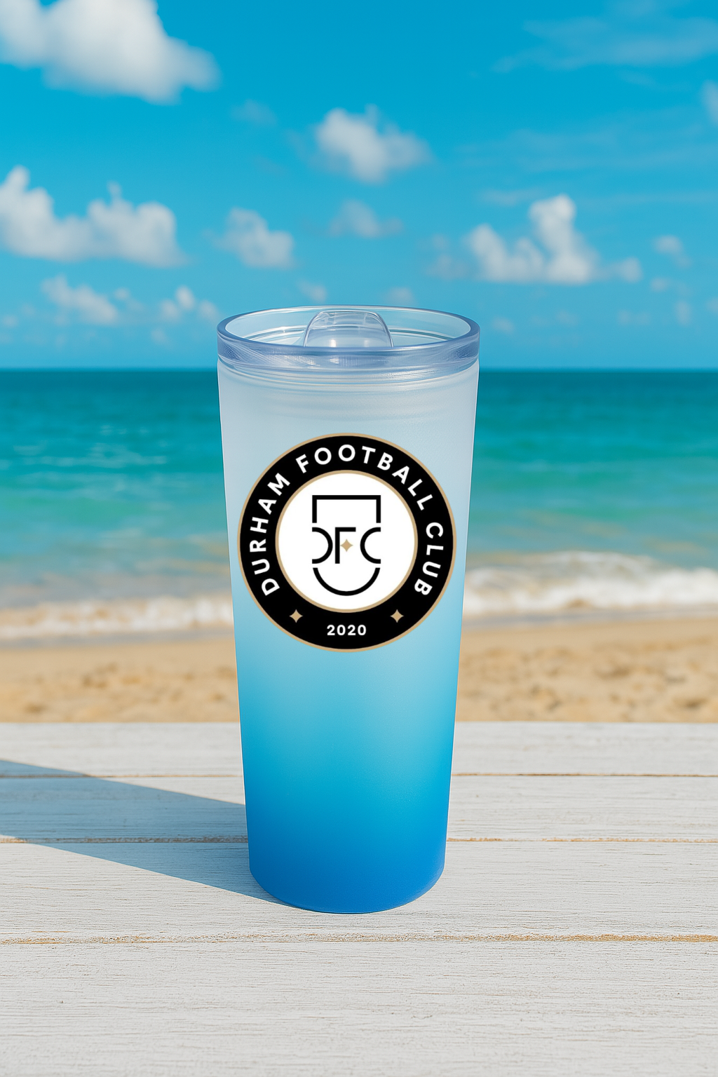 Durham FC - Sky Blue Frosted Glass Jar