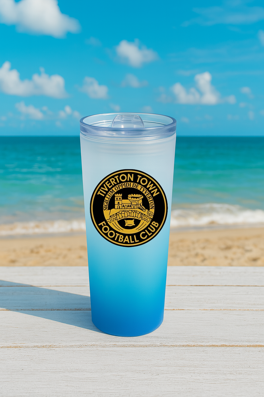 Tiverton Town FC - Sky Blue Frosted Glass Jar