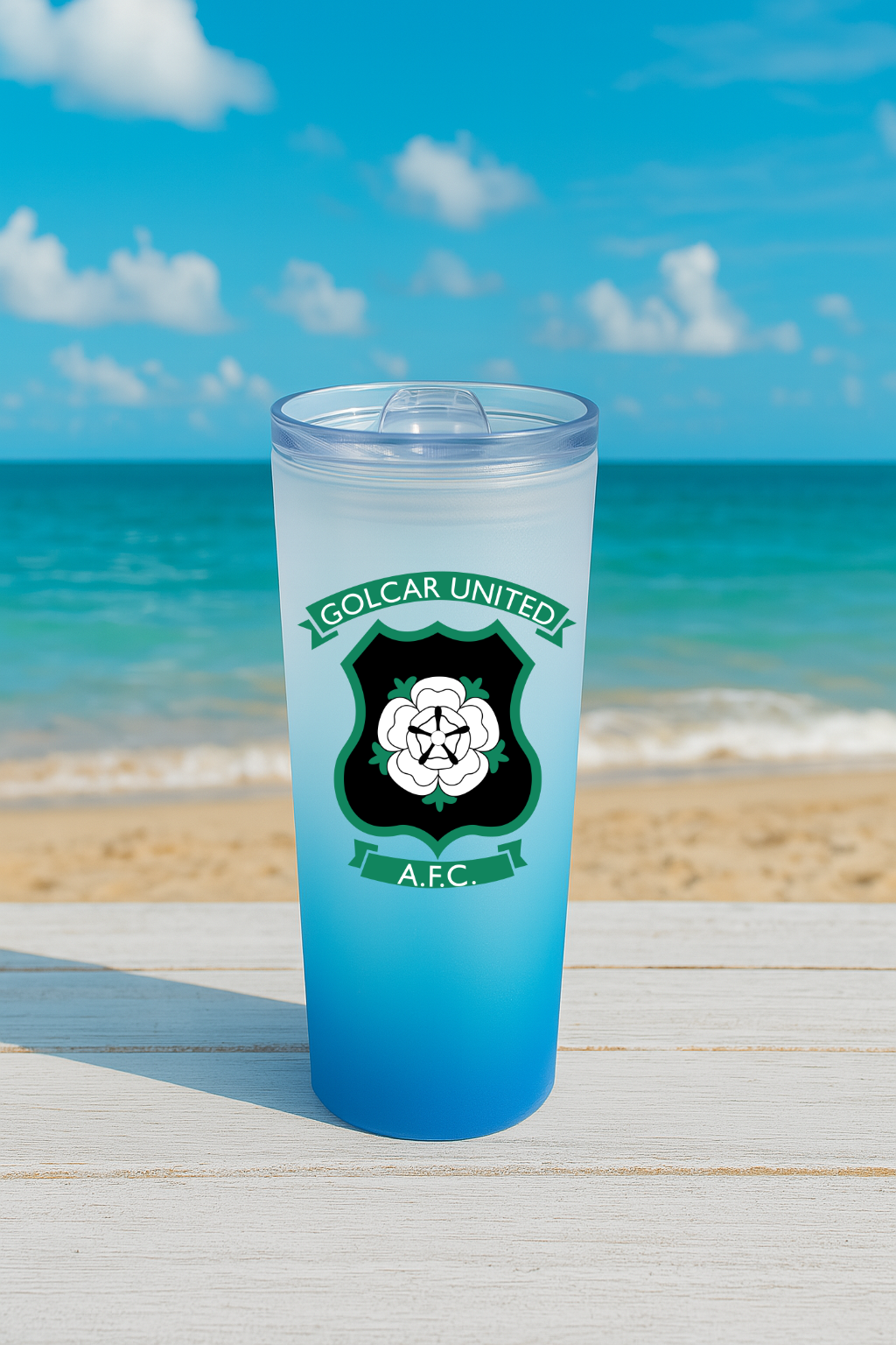 Golcar United FC - Sky Blue Frosted Glass Jar