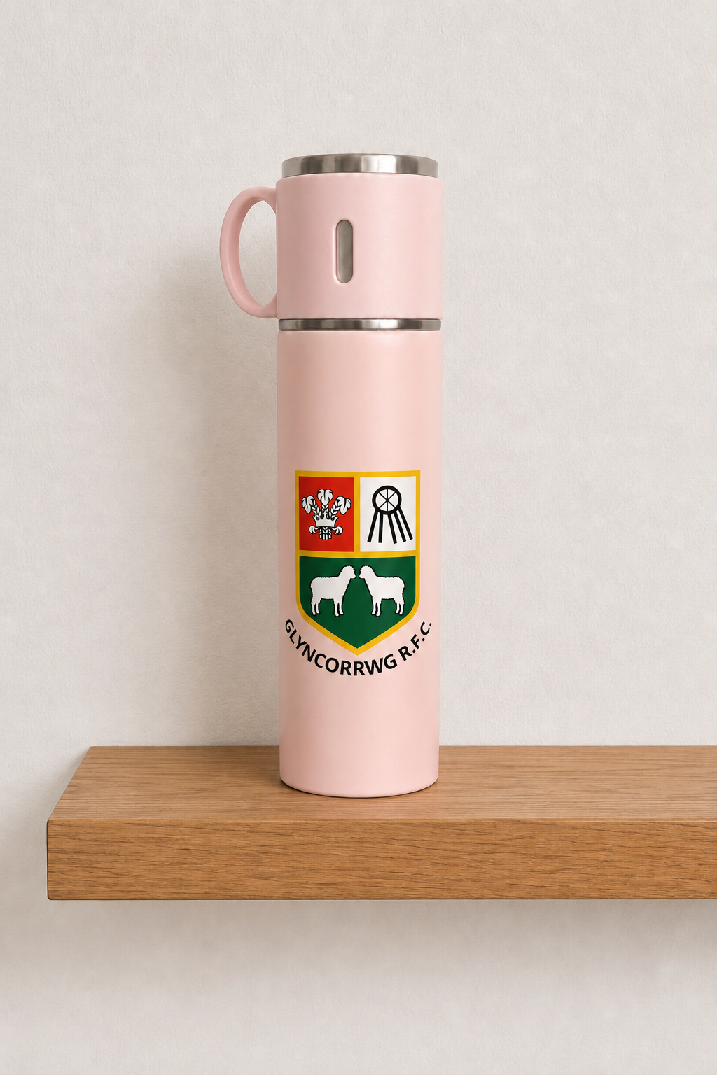 Glyncorrwg RFC - Travel Flask with Cup Lid - Pink