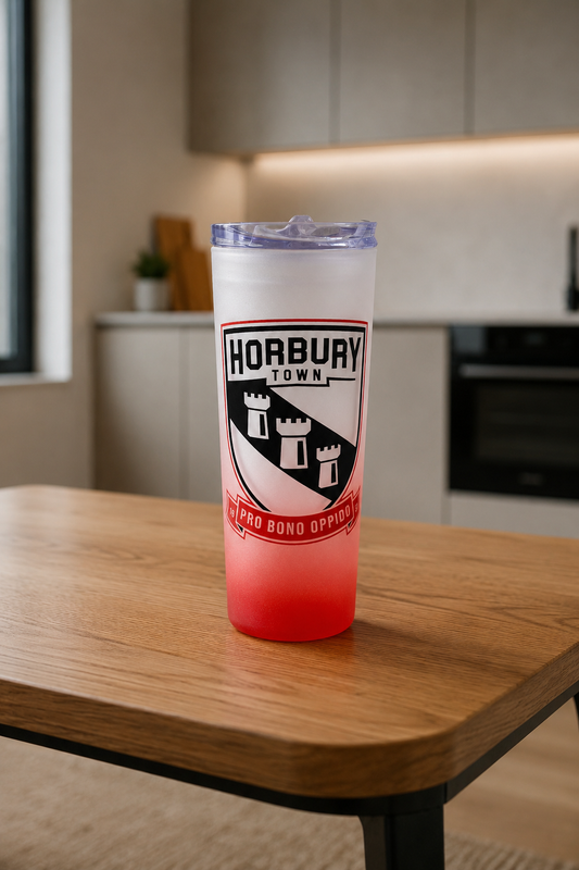 Horbury Town FC - Red Frosted Glass Jar