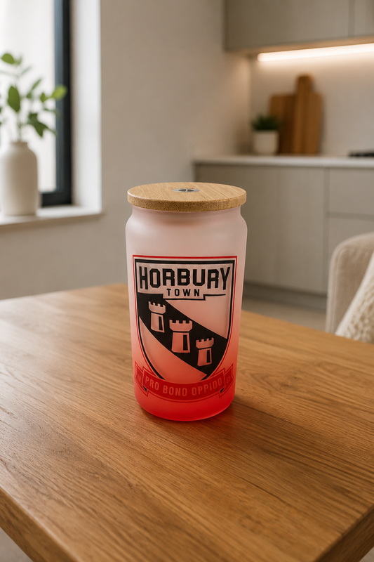 Horbury Town FC - Bamboo Lid Glass Jar - Red