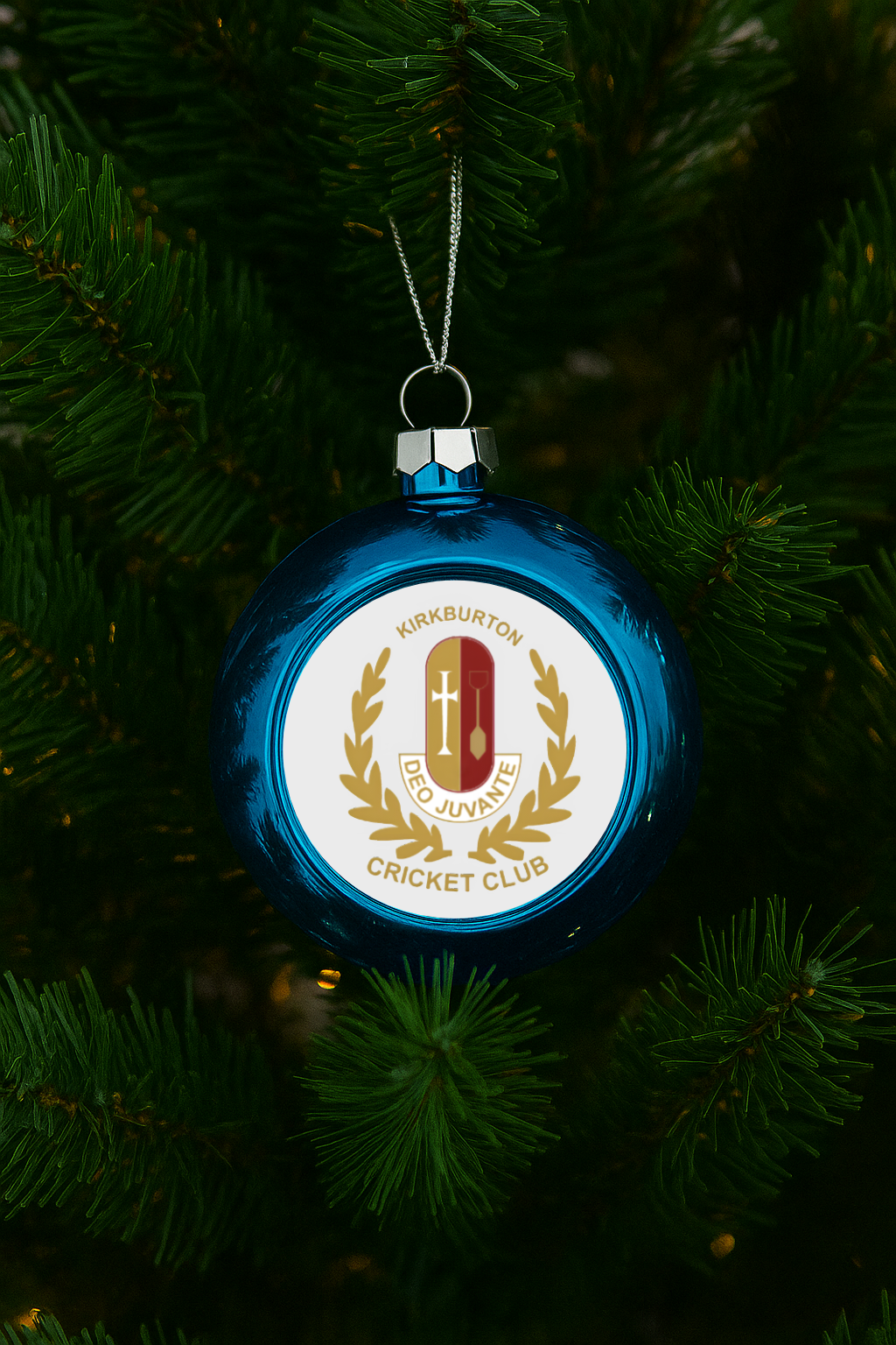 Kirkburton Cricket Club Xmas Bauble - Blue