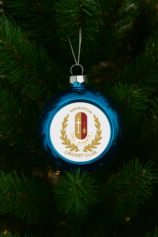 Kirkburton Cricket Club Xmas Bauble - Blue