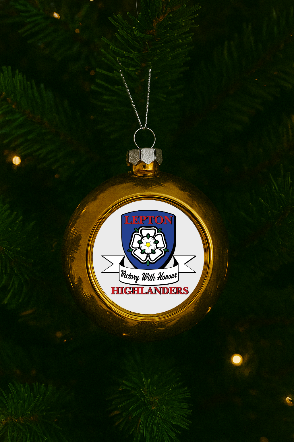 Lepton Highlanders FC, JFC, CC & SC Xmas Baubles - Box of 3