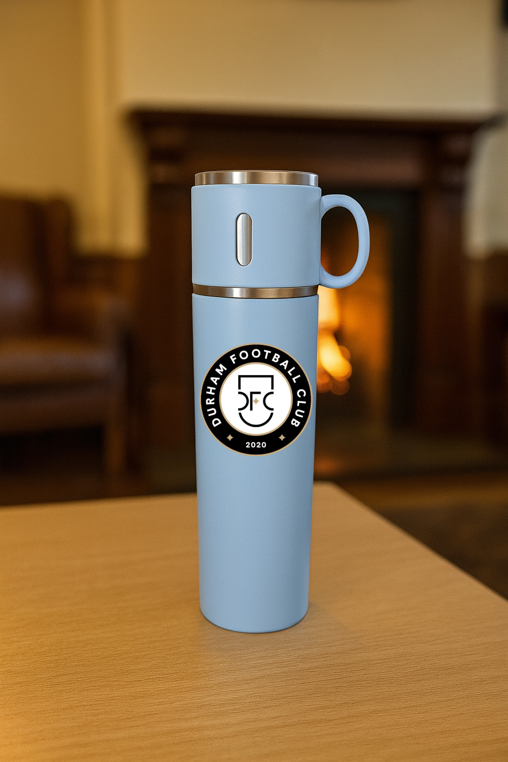 Durham FC - Thermos Flask With Cup Lid - Blue