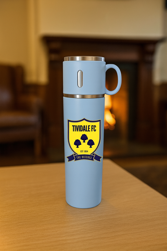 Thermos Flask With Cup Lid - Blue - Tividale FC