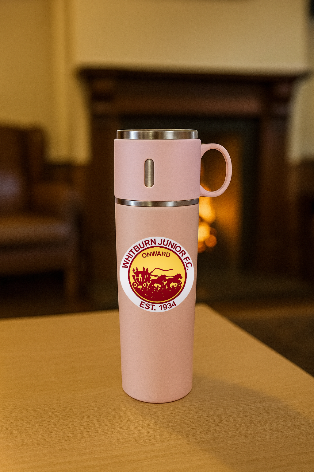 Whitburn Junior FC - Thermos Flask With Cup Lid - Pink