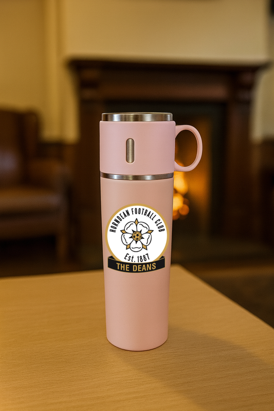 Thermos Flask With Cup Lid - Pink - Horndean FC