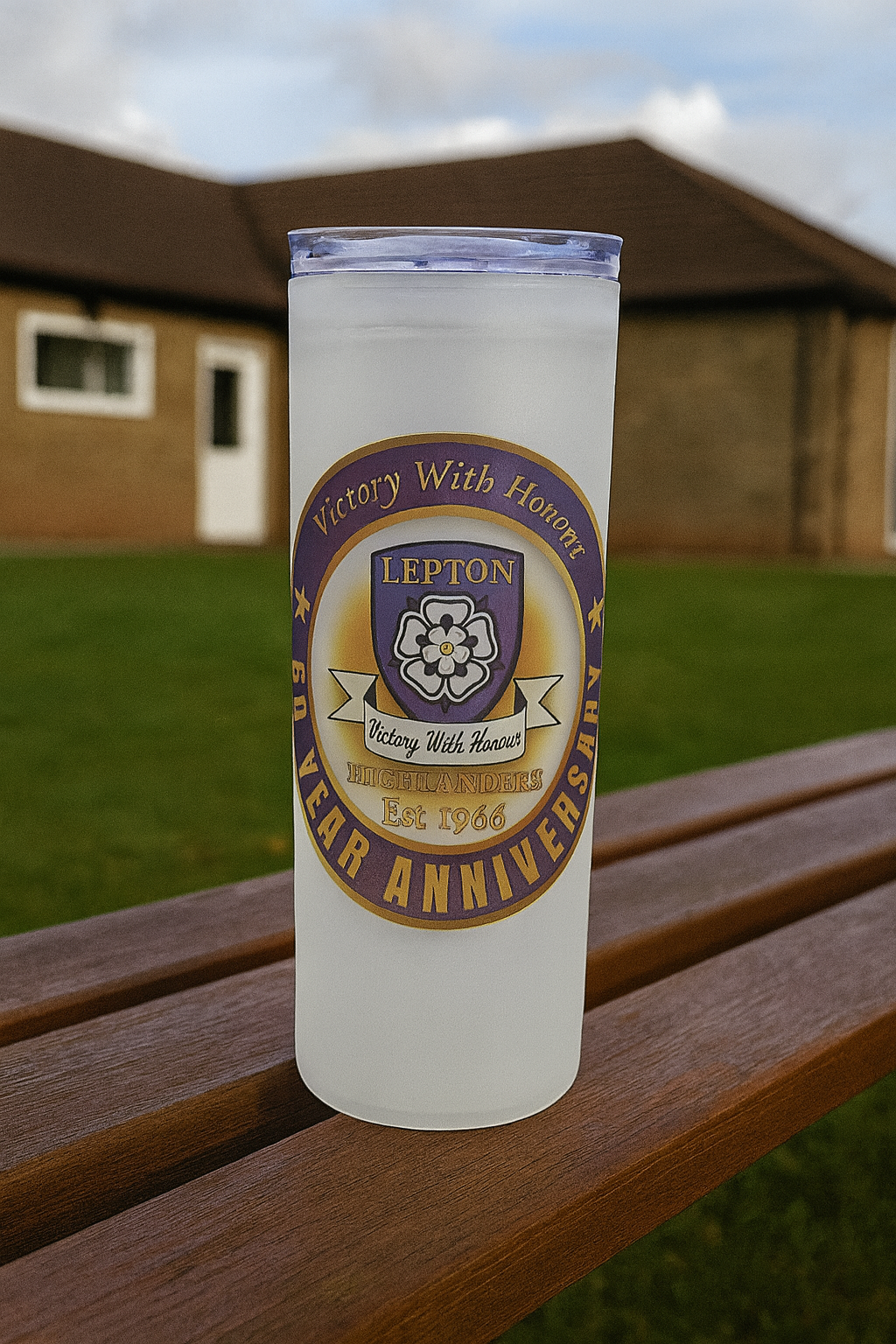 Lepton Highlanders FC, JFC, CC & SC - Clear Frosted Glass Jar