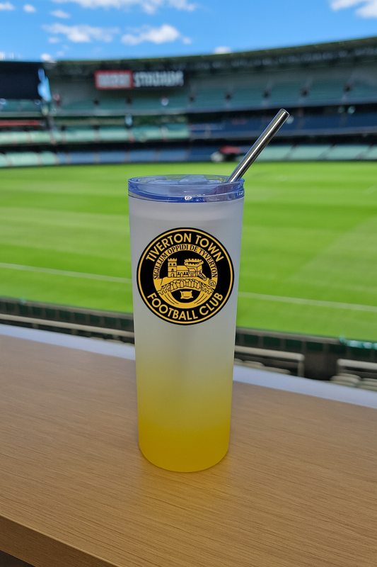 Tiverton Town FC - Yellow Frosted Glass Jar