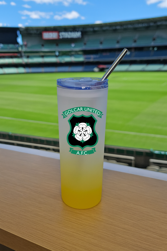 Golcar United FC - Yellow Frosted Glass Jar
