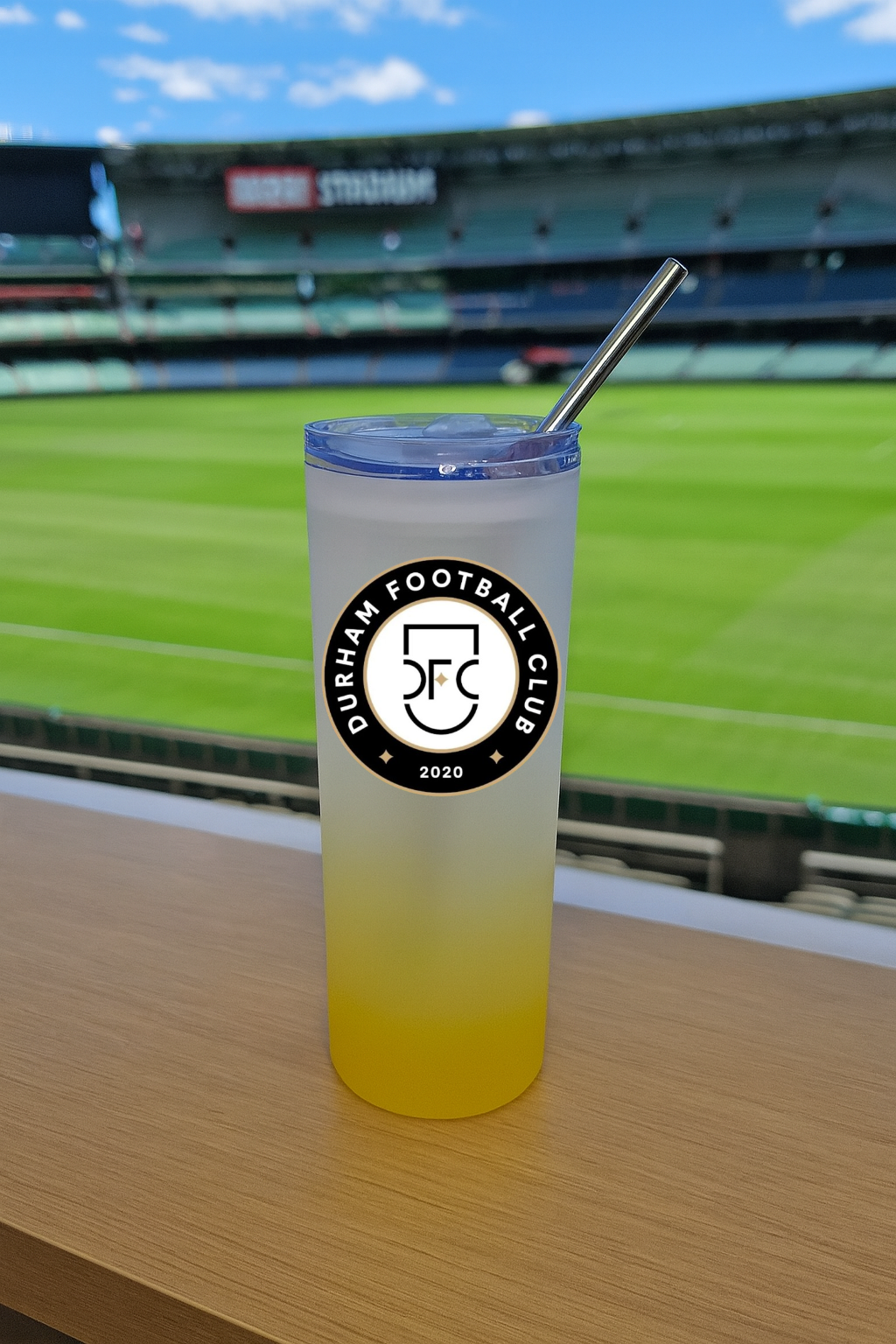 Durham FC - Yellow Frosted Glass Jar