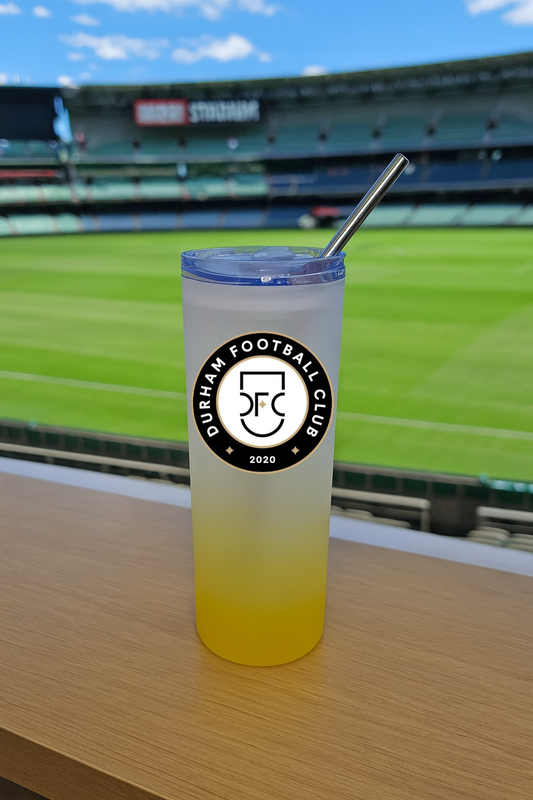 Durham FC - Yellow Frosted Glass Jar