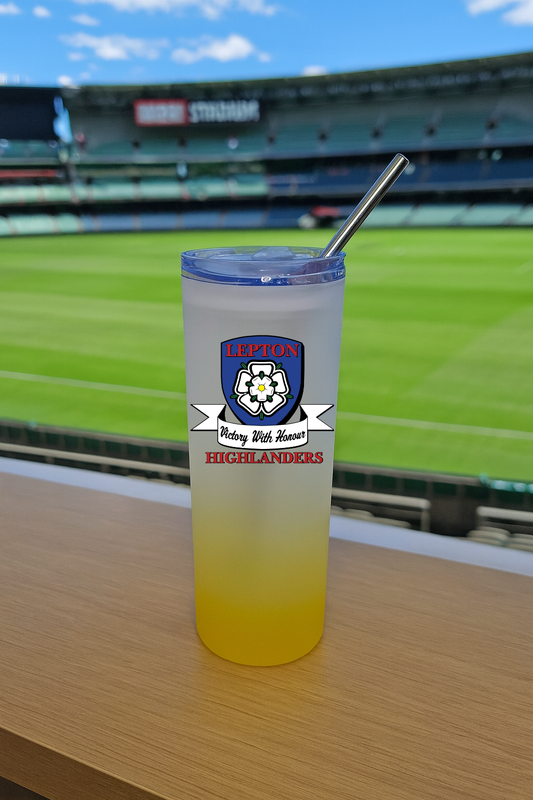 Lepton Highlanders FC, JFC, CC & SC - Yellow Frosted Glass Jar