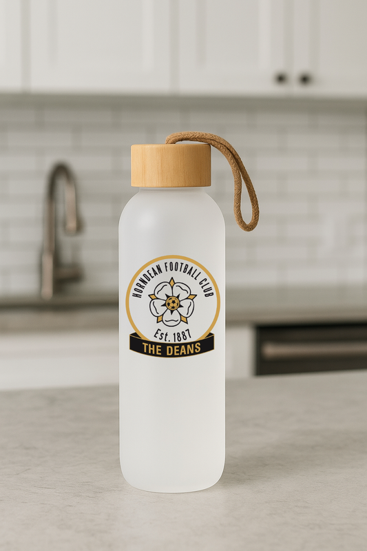 Horndean FC - Bamboo Lid Frosted Glass Jar