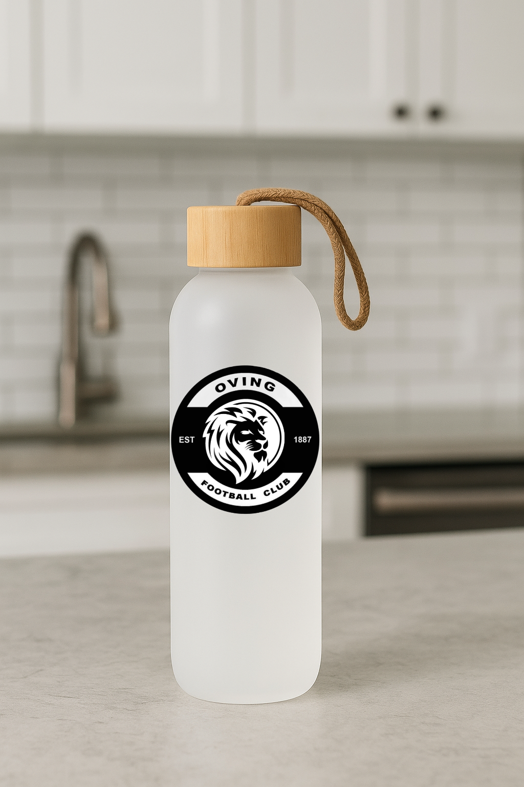 Oving FC - Bamboo Lid Frosted Glass Jar