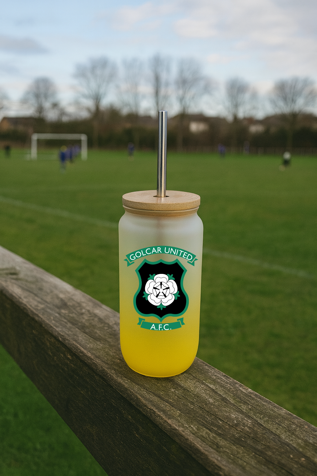 Golcar United FC - Bamboo Lid Glass Jar - Yellow