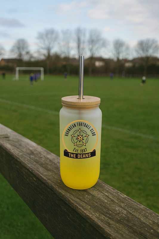 Horndean FC - Bamboo Lid Glass Jar - Yellow