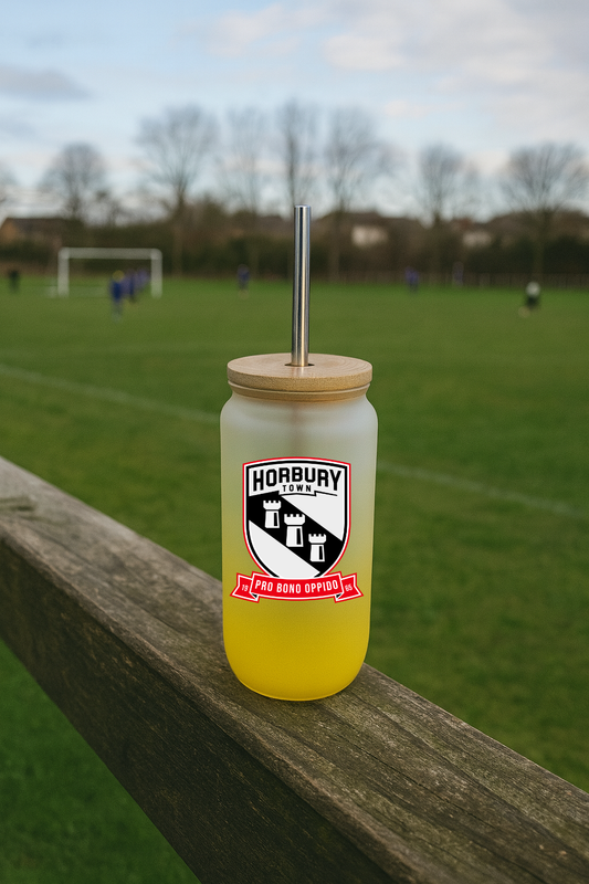 Horbury Town FC - Bamboo Lid Glass Jar - Yellow