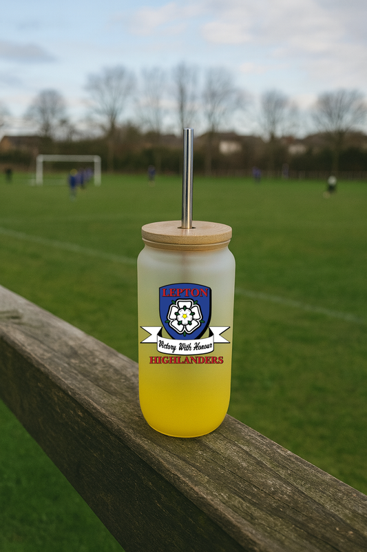 Lepton Highlanders FC, JFC, CC & SC - Bamboo Lid Glass Jar - Yellow