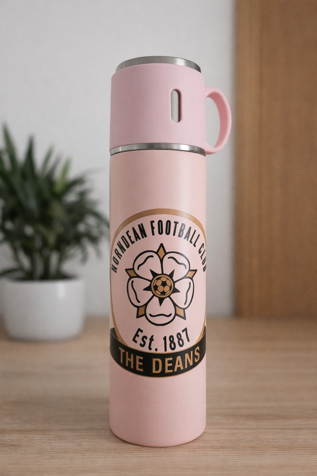 Horndean FC - Thermos Flask With Cup Lid - Pink
