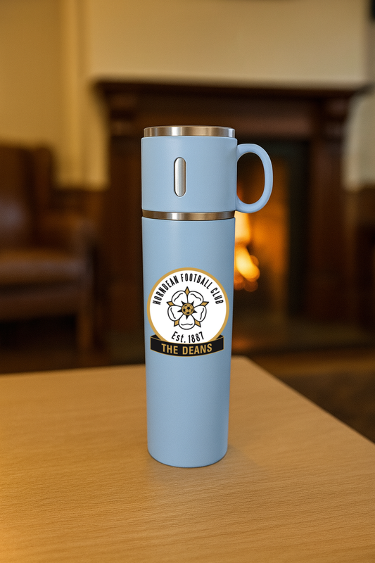 Thermos Flask With Cup Lid - Blue - Horndean FC