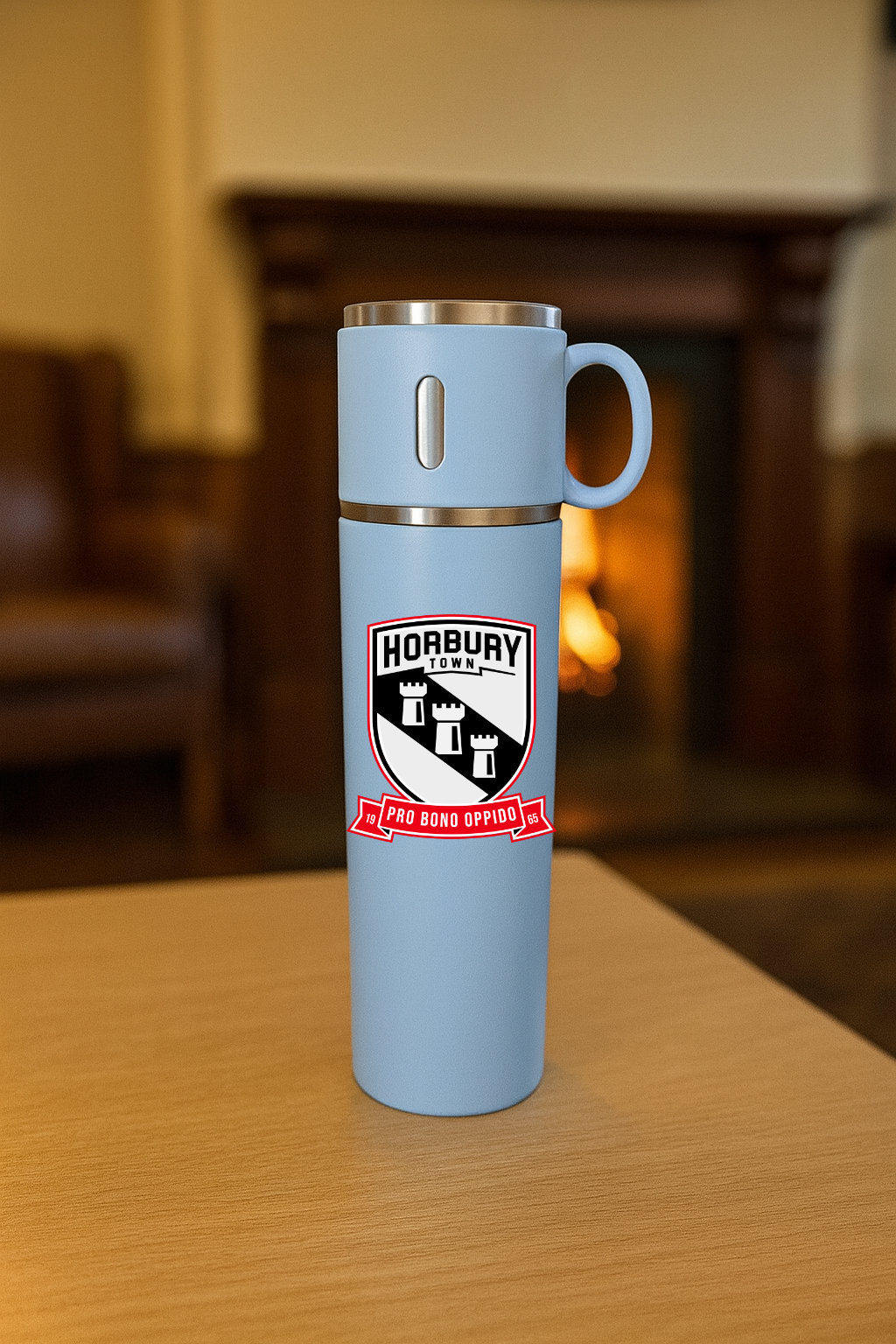 Horbury Town FC - Thermos Flask With Cup Lid - Blue