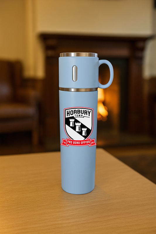 Horbury Town FC - Thermos Flask With Cup Lid - Blue
