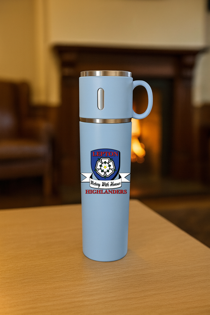 Thermos Flask With Cup Lid - Blue - Lepton Highlanders
