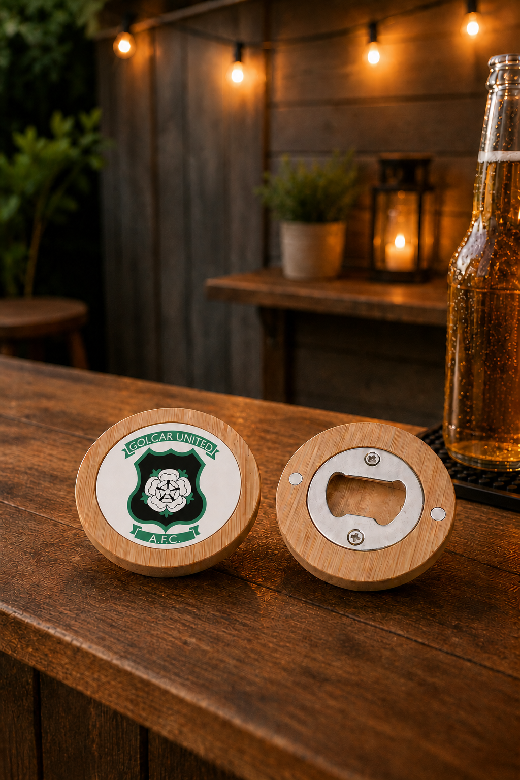 Golcar United AFC - Bamboo Lid Bottle Opener